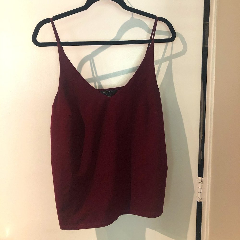 Maroon V-neck Tank Top